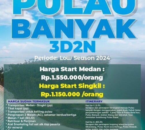 Tour Pulau Banyak 3D2N